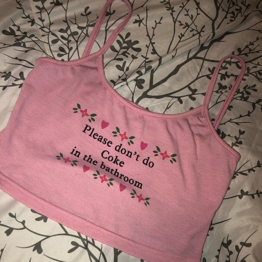 pink crop top